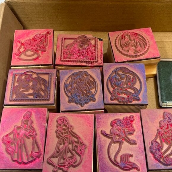 Lot of 13 Disney Princesses Disney Characters Mounted Rubber Stamps - Picture 6 of 16